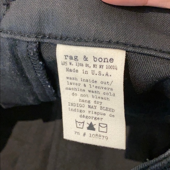 RAG & BONE black denim, size 24 - Picture 6 of 8